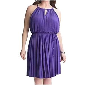 NWT Lane Bryant Purple Pleated Dress 14/16